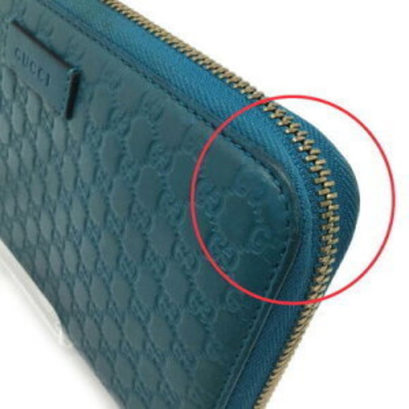 Gucci Wallet Shimmer Micro Leather Long Zip Blue - Picture 5 of 7